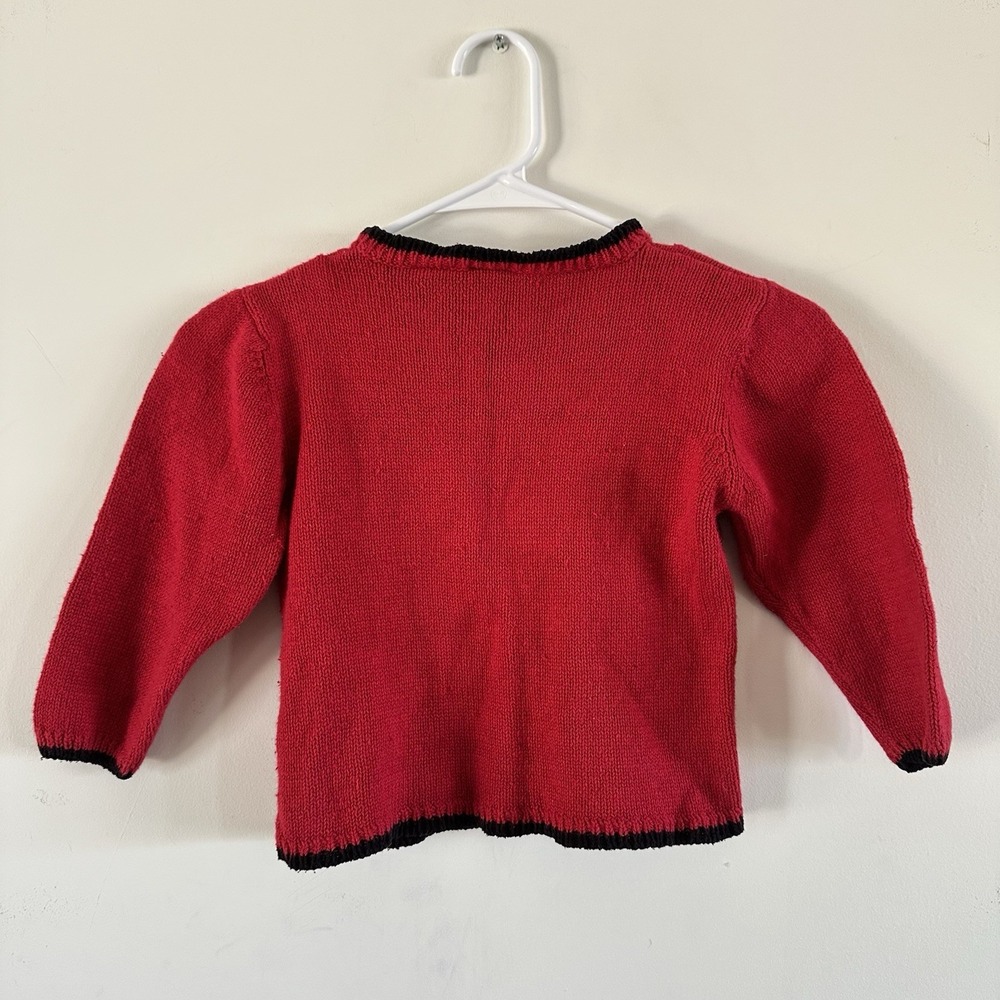 VTG URIT 4T Girls Red Heart Knit Sweater Valentines 90s Cottagecore Colorblock - Picture 6 of 10